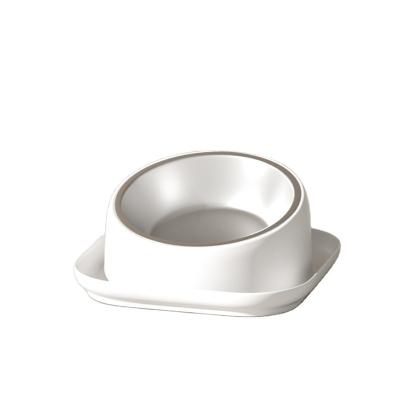 China 2022 Viable New High Quality Plastic Pet Bowl Slanted Mouth Anti-Spill Dog Bowl for sale