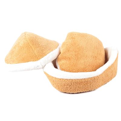 China New Arrival Breathable Round Plush Pet Beds Luxury Round Plush Round Shell Cat Washable Luxury Pet Beds for sale