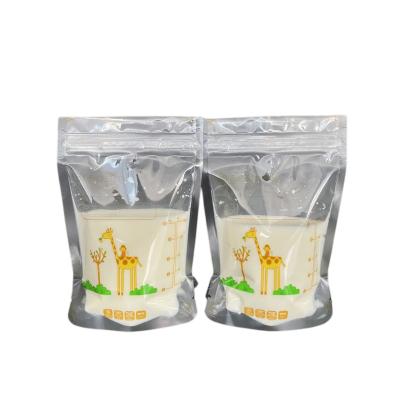 China 150ML Breastmilk Storage Bag Baby Milk Bag Stand Up Double Zipper Aseptic High Quality Waterproof Freezer Bag for sale