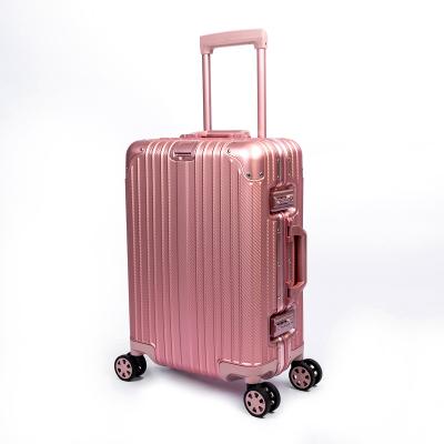 China Durable New Design Advanced Aluminum Trolley Case Suitcase Portable Light Portable Safe Carry On Suitcase for sale