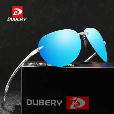 China Retro fashion DUBERY sunglasses color rimless sunglasses 2022 unisex heart women UV400 protection sunglasses men 2020 shades D132 for sale