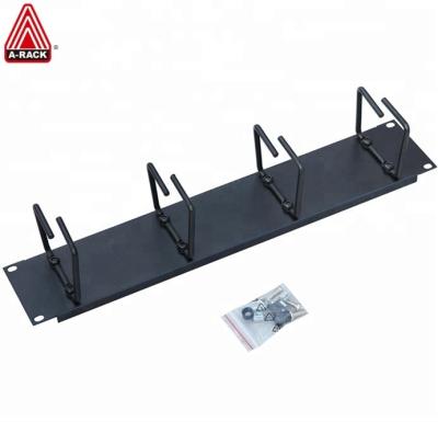 China Eco-friendly Horizontal 1U Rack Mount Cable Management With 4 D-Clips Metal Cable Organizer 19 Inch Server Rack Cabling China Manufacture for sale