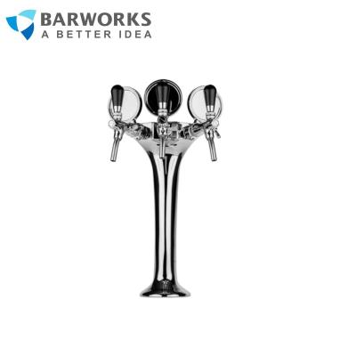 China Home Brew Kegerator Good Quality Chrome Plated Brass Double Tap Snake Police Beer Tower With Double Tap Flow Control Beer Tap for sale