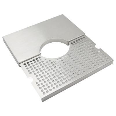 China Sustainable 304 Stainless Steel Countertop Dispenser Drip Tray W/cut For Sale for sale