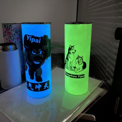 China US Warehouse Halloween Sublimation DIY 600ml 20oz Viable Empty Glow In Dark Lean Tumbler For Faster Shipping for sale