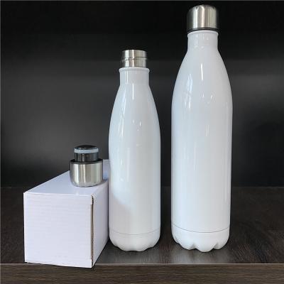 China 500ml 750ml Sustainable Sports Cola Shaped Thermos DIY Sublimation White Blanks Sports Water Bottle For Sublimation Blank Transfer for sale