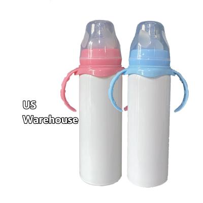 China RTS Viable Ready To Ship Stainless Steel Baby Bottle Blanks Sublimation 8oz Baby Toddler Sippy Bottle For Sublimation for sale