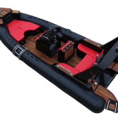 China Warter Sports 23ft Luxury RIB Boat Fiberglass Hull Inflatable Boat Sport Fishing Yacht for sale