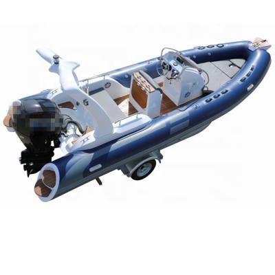 China CE RIB 19ft hypalon rib fiberglass rigid hull inflatable salvaged rowing boat with motor for sale for sale