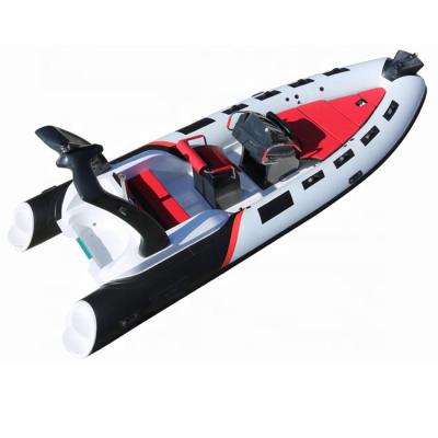 China CE 2021 NEW 19ft Fiberglass Rib 580 Fishing Rowing Boat With Motor Italy Quality For Sale for sale