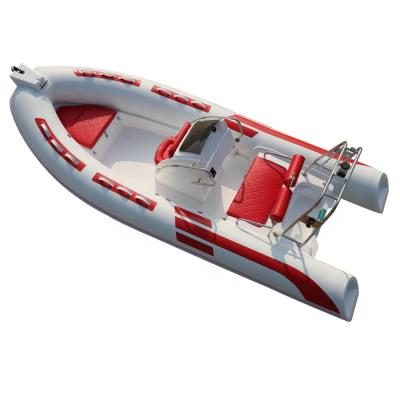 China Fiberglass CE 4.8M Rigid Hull Hypalon Inflatable PVC RIB Fishing Rescue Boat With Outboard Motor for sale