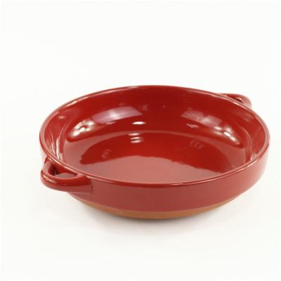 China Sustainable Top Grade Kitchenware Terracotta Serving Dish Around Ceramic Oven Safe Dish for sale