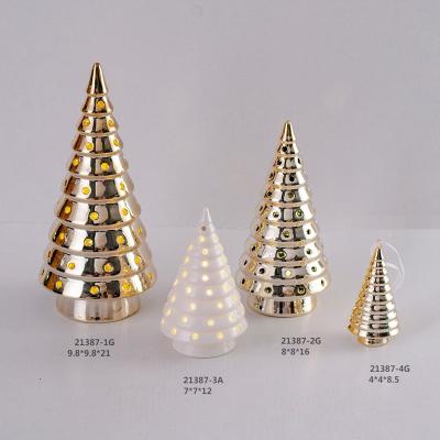 China Wholesale Custom Christmas Decoration Christmas Display Factory Ceramic Table Light Ceramic Christmas Trees for sale