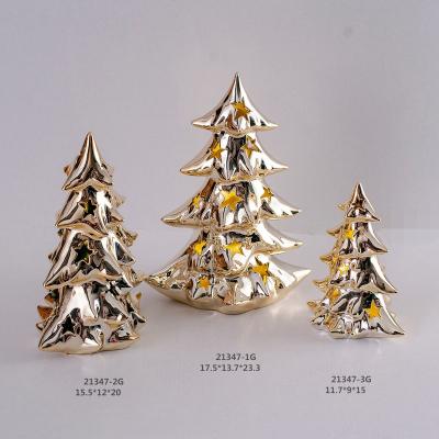 China Ceramic Christmas Display Christmas Tree, Prelit Tabletop Christmas Tree with Extra Yellow Star Topper and Bulbs for Best Christmas Decoration for sale