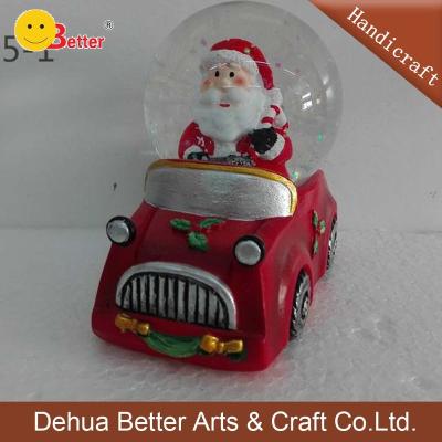 China Other High Quality Custom Resin Glass Christmas Human Snow Globe With Santa Claus Inside for sale