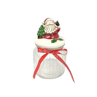 China Selling New Design Coffee Sugar Tea Sustainable Custom Hot Unique Decorative Food Storage Glass Jar With Ceramic Lid for sale