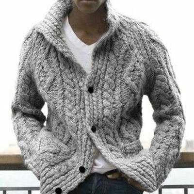 China New Design Turn-down Sweater High Quality Breathable Collar Sweater Men's Long Sleeve Cardigan Sweater for sale