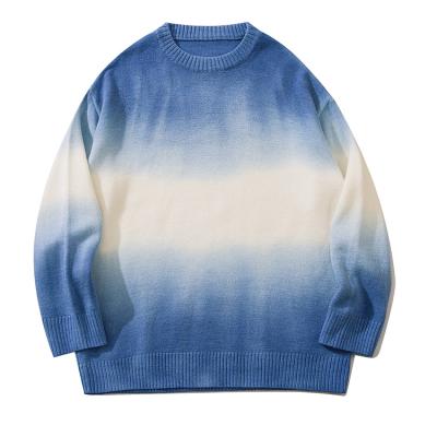 China Breathable Customizable Unique Fashion Gradient Sweater Autumn/Winter Crewneck Top Quality Long Sleeve Knit Men/Women Pullover Sweater for sale