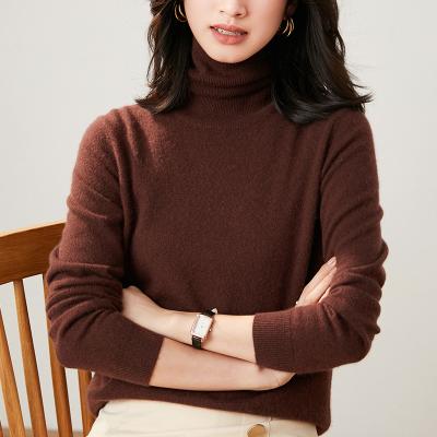 China new Anti-wrinkle winter turtle neck pullover cashmere sweater for women slim knitted sweater for sale