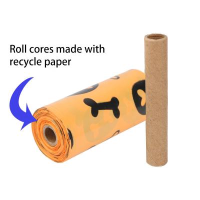 China 16 Rolls Dispenser Waste Bag 100% Sustainable Pet Felt Orange Dog Poop Material Bag With Dispenser for sale