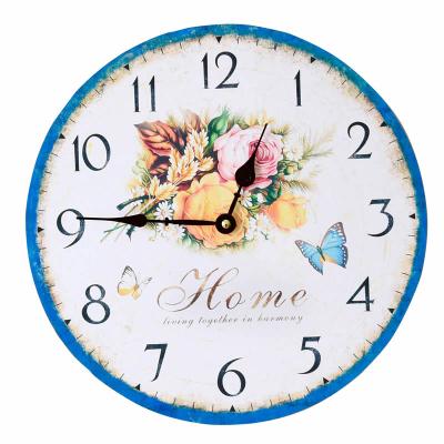 China Colorful Calendars MDF Wall Clock, Decorative Simple Modern Slient Quartz Clock Non-ticking Wall Clock for sale