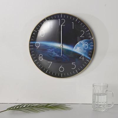 China Convex Calendars Glass Wall Clock Luxury For Home Decoration for sale