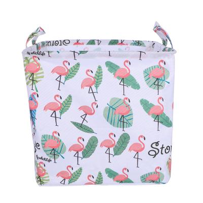 China Coastal Digital Printing Handmade Toy Storage Basket Folding Laundry Hamper Clothes Storage Bag for sale