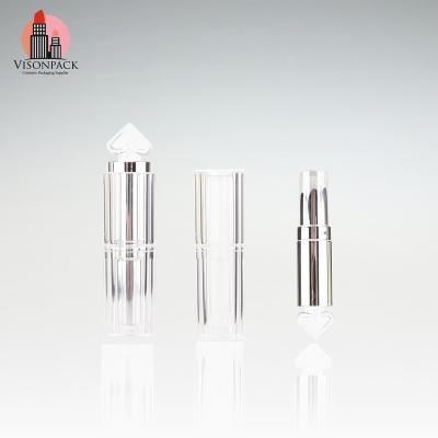 China Plastic Clear Transparent Lipstick Tubes Heart Shape Transparent Lipstick Tube Plastic Clear Lipstick Tube Container Lipstick Tube Containers for sale