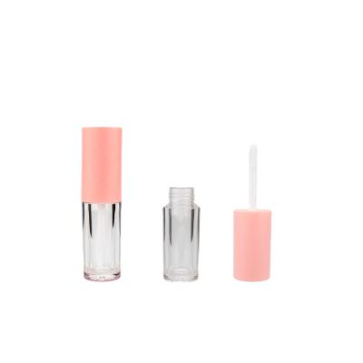 China For Cute Lip Gloss Tubes 4.5ml Mini Pink Round Plastic Cosmetic Lip Gloss Tubes With Magic Wand Lip Gloss Containers Tube for sale