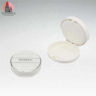 China 2022 Recyclable Makeup Cosmetic Packaging Logo White Compact Mirror Custom Wholesale Contract For Women Press Powder Case Loose Round for sale