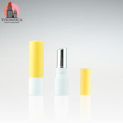 China Lip Cosmetic Tube Matte Lip Balm Packaging New Yellow Lip Balm Container for sale