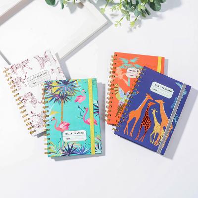 China Custom Spiral Wire Diary A5 Journal Coil Hardcover Printing Sewing Notebooks for sale