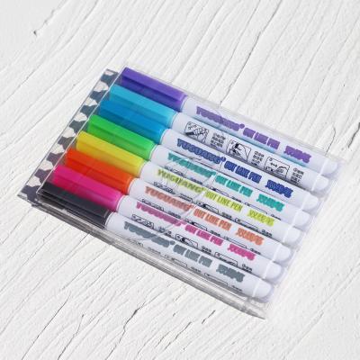 China Bright Colors 8 Color Set Glitter Marker Set Two Line Marker For Drawing for sale