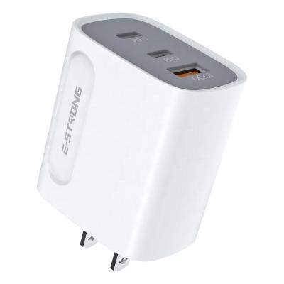 China Mobile phone OEM logo qc3.0 fast charge 3 port usb wall charger usb-c adapter palladium charger 45w for sale