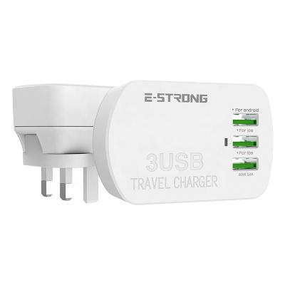 China 5v 2.1a totally eu/uk/us usb charger 5v 2.1a universal standard mobile phone usb travel wall charger phone accessories 3 ports for iphone for sale