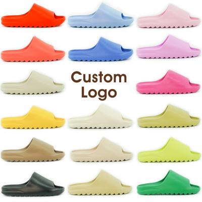 China Original High Quality Custom Slippers Shoes Women yezzy Slippers Anti-skid LOGO Brand Sandals Men Flat Slides Yeezy Ladies Slides for sale