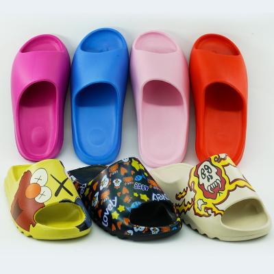 China Fashion Trend Brand Women Graffiti Platform Fish Mouth Shoes Men Beach Slides Soft Non-slip Cute Cartoon Children Sandals Slippers for sale