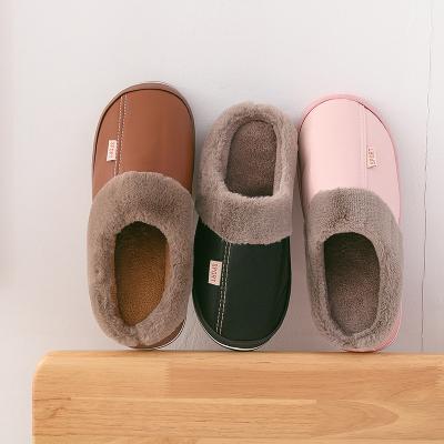 China Fashion Trend 2023 Soft Plush Men Women Winter Faux Fur Cotton Woman Warm Slippers Ladies House Furry Slides Slippers for sale