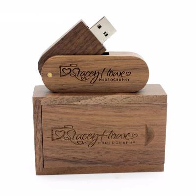 Cina Engraving Logo Walnut 	Wooden USB Drive 2.0 Flash Disk USB 3.0 Memory Stick Flash Pen Drive in vendita