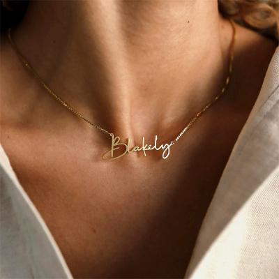 China Custom Fashion Women's Name Necklace Fashion Bellona Popular Stainless Steel Letter Pendant for sale