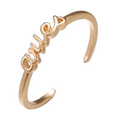 China Vintage Bellona Hot Selling Zodiac Signs Personality Letter Ring Open Ring Fashion Jewelry Copper Gift for sale