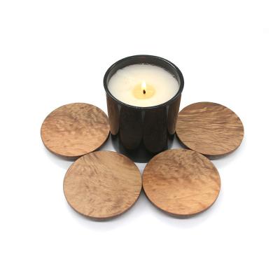 China Frosted Glass Wooden Jar Lids Lids Candle Jar Lids Custom Glass Household Products Storage Food Bottle Wooden Jar With Lid Wood Wholesale for sale