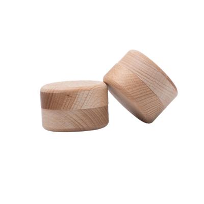 China China Wooden Box Storage Trinket Holder Container Wooden Case Mini Round Wooden Box Wedding Ring Jewelry for sale