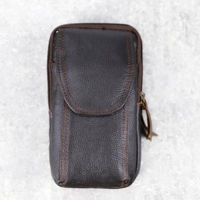 China OEM Vintage Anti-theft Vintage Factory Wholesale Mobile Phone Bag Cell Phone Holder Belt Genuine Leather Pouch Small For Iphone 13 pro max for sale