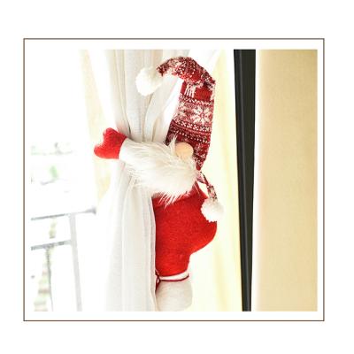 China Hotel Christmas Tree Decor Santa Gnome Curtain Buckle Home Christmas Easter Home Decoration DWDP-FL62V Hanging Xmas Hanging Santa Gnome for sale