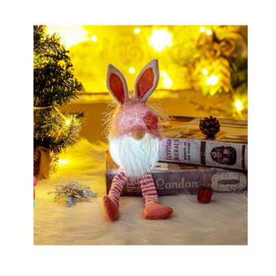 China Easter Home Decor DWDP-FL56 Bunny Christmas Hanging Gnome Decorations with LED Light Control Swedish Gnome Tomte Home Decor Ornaments for sale