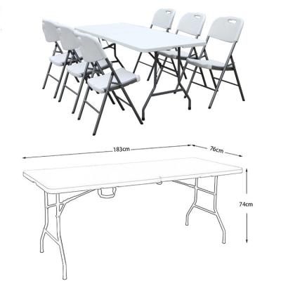 China Modern training meeting blow molding folding folding table chair table outdoor portable long dining table for sale