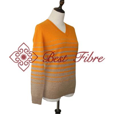 China Yak V-neck strip pullover for sale