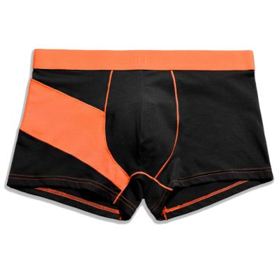 China Antibacterial men's underwear hot style combed cotton fashion contrast color patchwork plus size boxers for sale