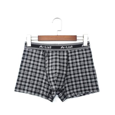 China Youth Antibacterial Pure Black Mid Waist Student Sports Cotton Underwear New Plaid Breathable Underwear for sale